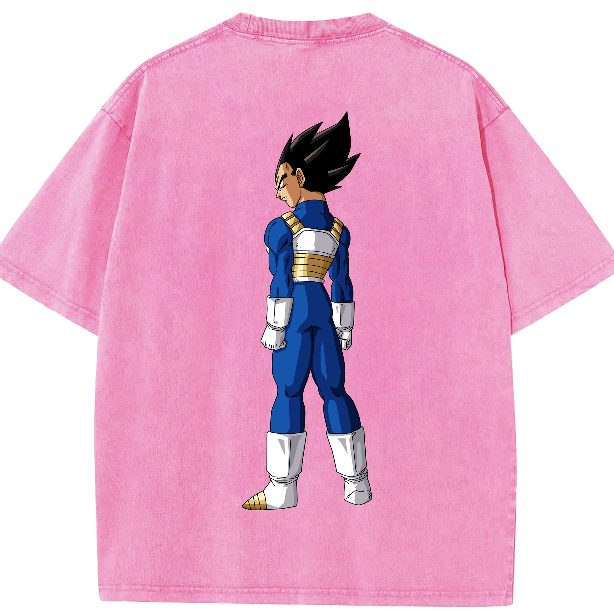 （画像用） ドラゴンボール ベジータ四世（Bejīta Yonsei）DRAGON BALL Vegeta IV 綿100% ヴィンテージ風 半袖Tシャツ（背面プリント）
